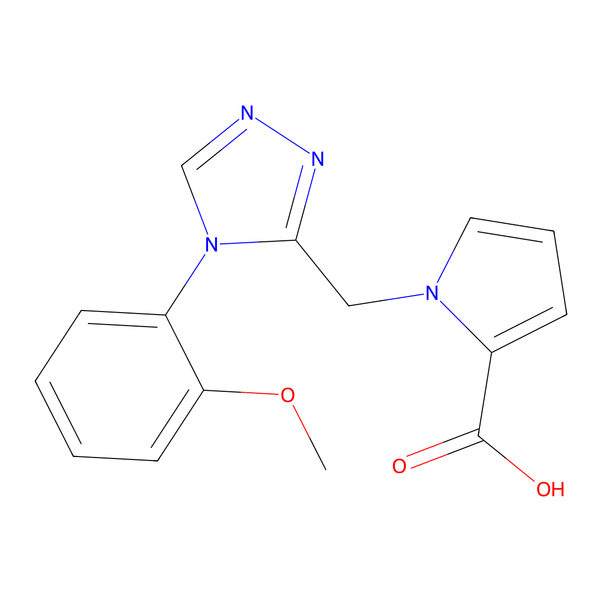 1-[[4-(2-Methoxyphenyl)-1,2,4-triazol-3-yl]methyl]pyrrole-2-carboxylic acid molecular structure, CAS 1556701-56-4