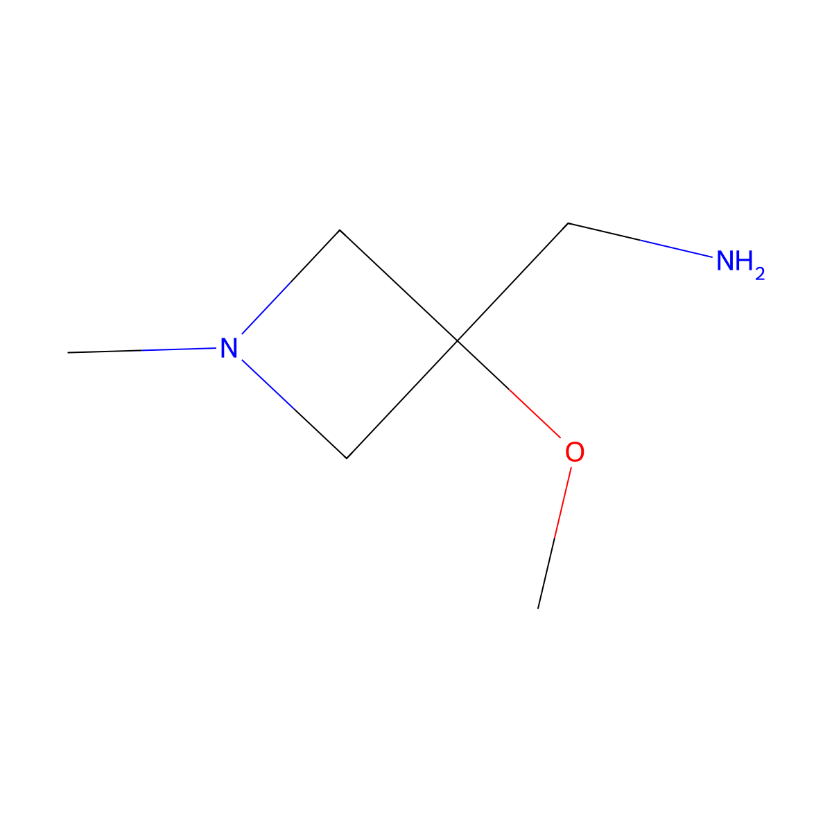 1-(3-Methoxy-1-methylazetidin-3-yl)methanamine molecular structure, CAS 1556702-74-9