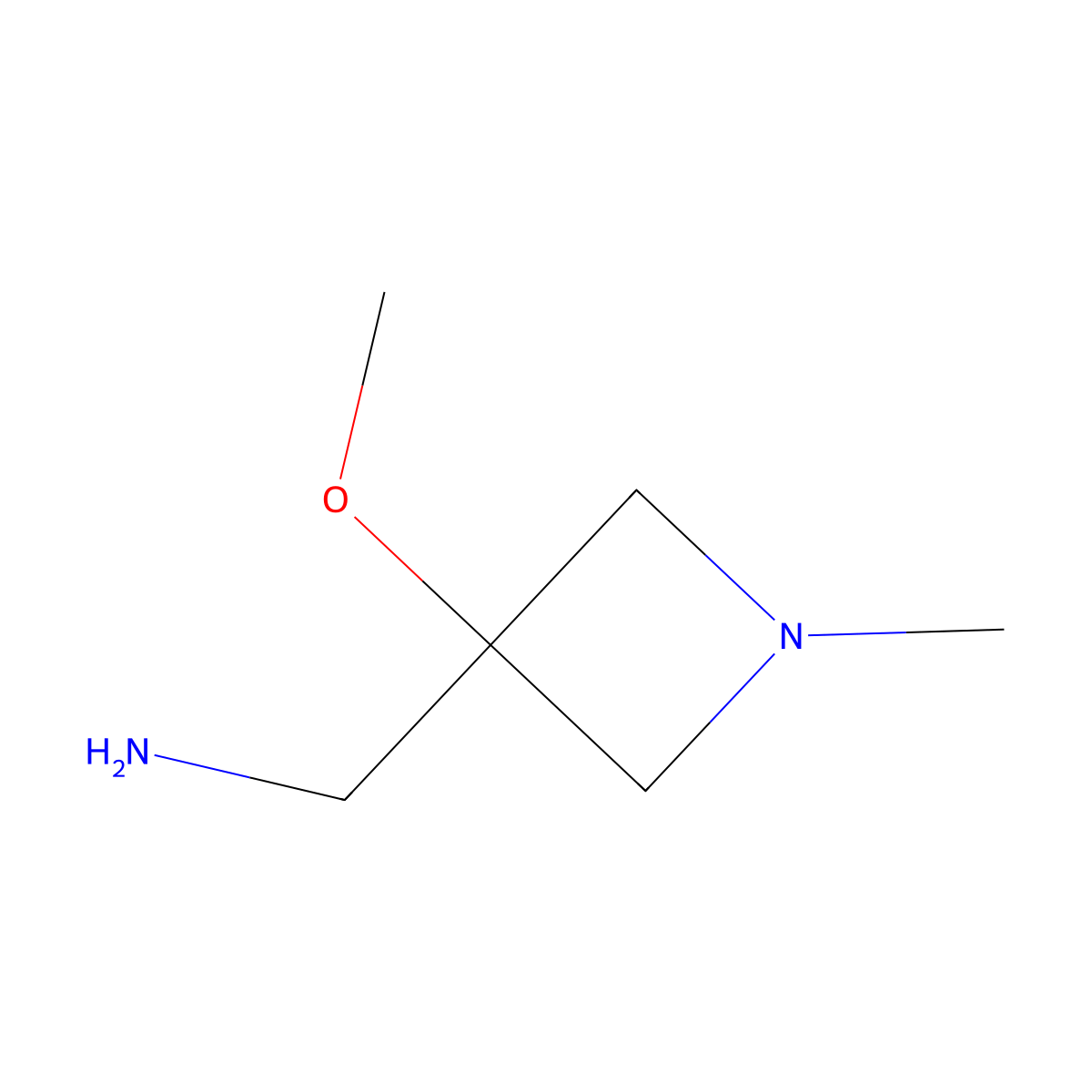 1-(3-Methoxy-1-methylazetidin-3-yl)methanamine molecular structure, CAS 1556702-74-9