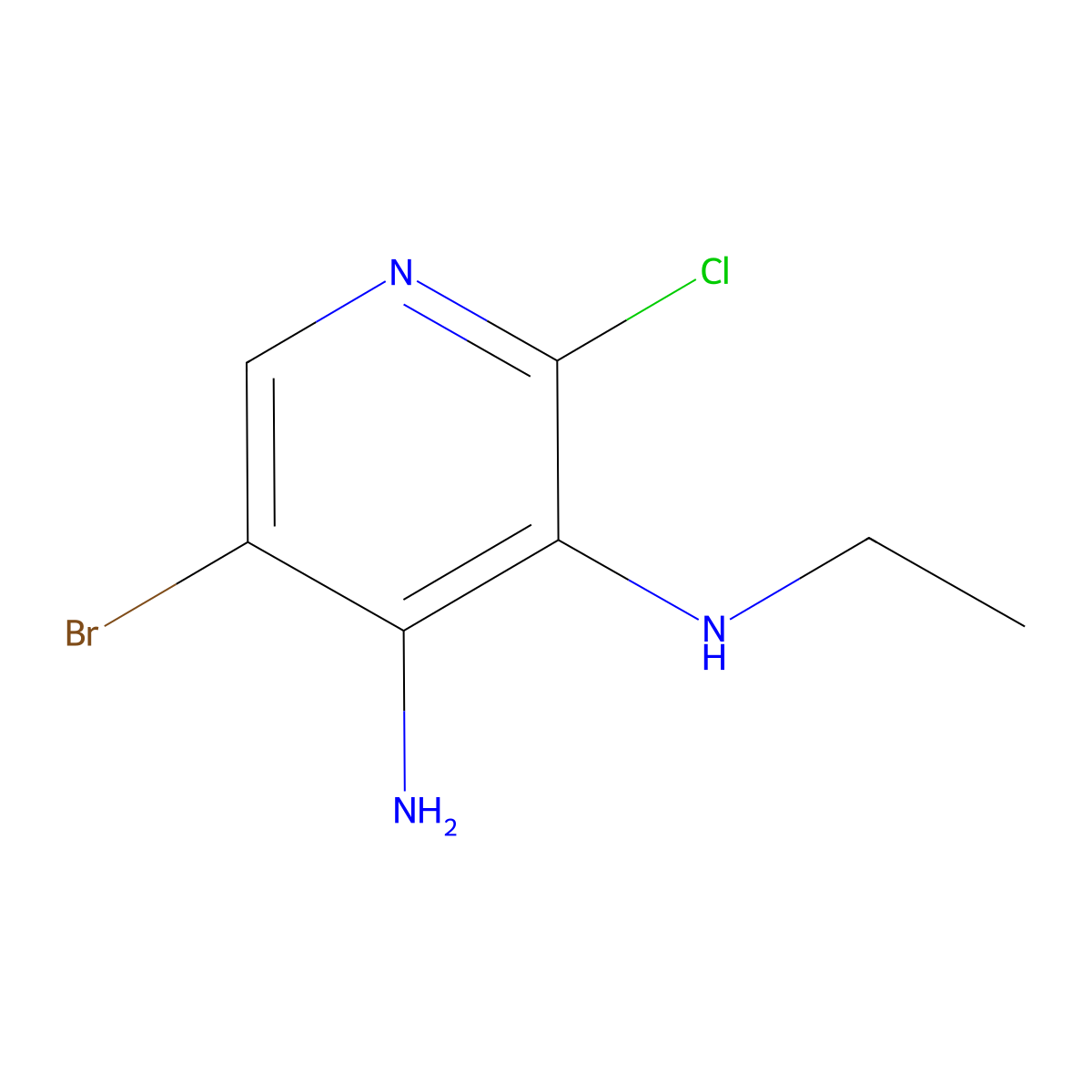 5-Bromo-2-chloro-N3-ethylpyridine-3,4-diamine molecular structure, CAS 1556704-76-7