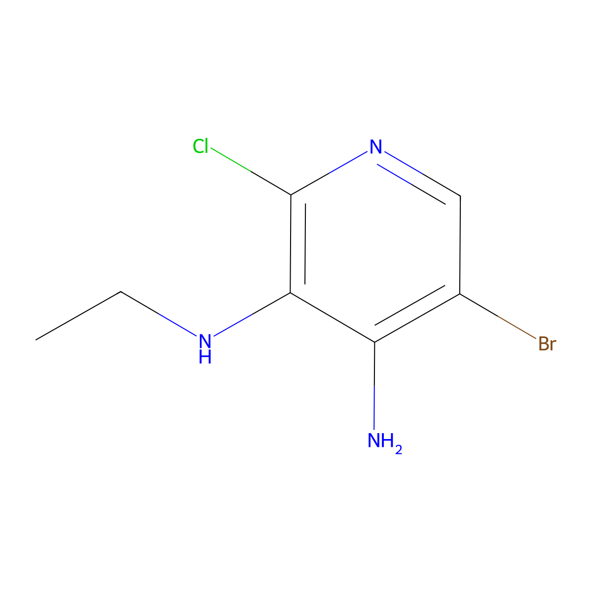 5-Bromo-2-chloro-N3-ethylpyridine-3,4-diamine molecular structure, CAS 1556704-76-7