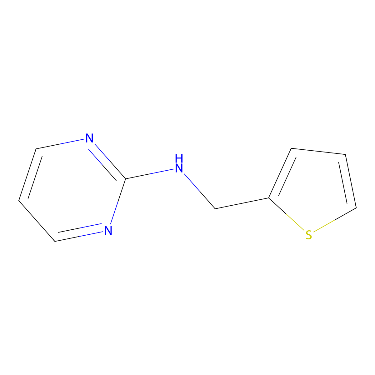 N-(thiophen-2-ylmethyl)pyrimidin-2-amine molecular structure, CAS 155672-45-0