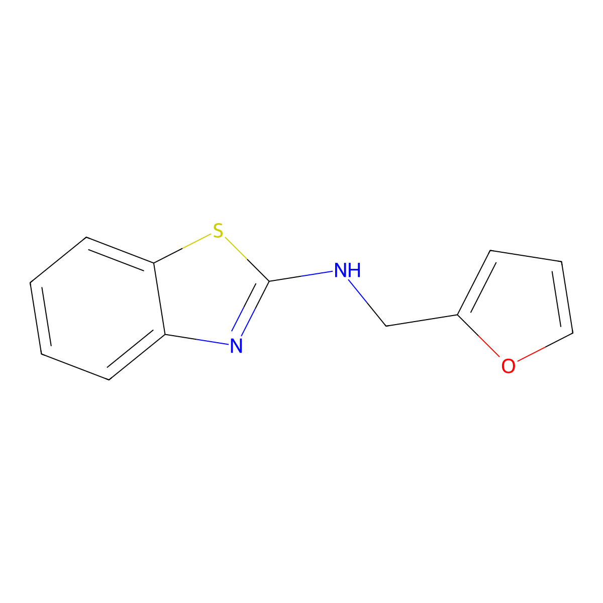 N-(furan-2-ylmethyl)-1,3-benzothiazol-2-amine molecular structure, CAS 155672-49-4