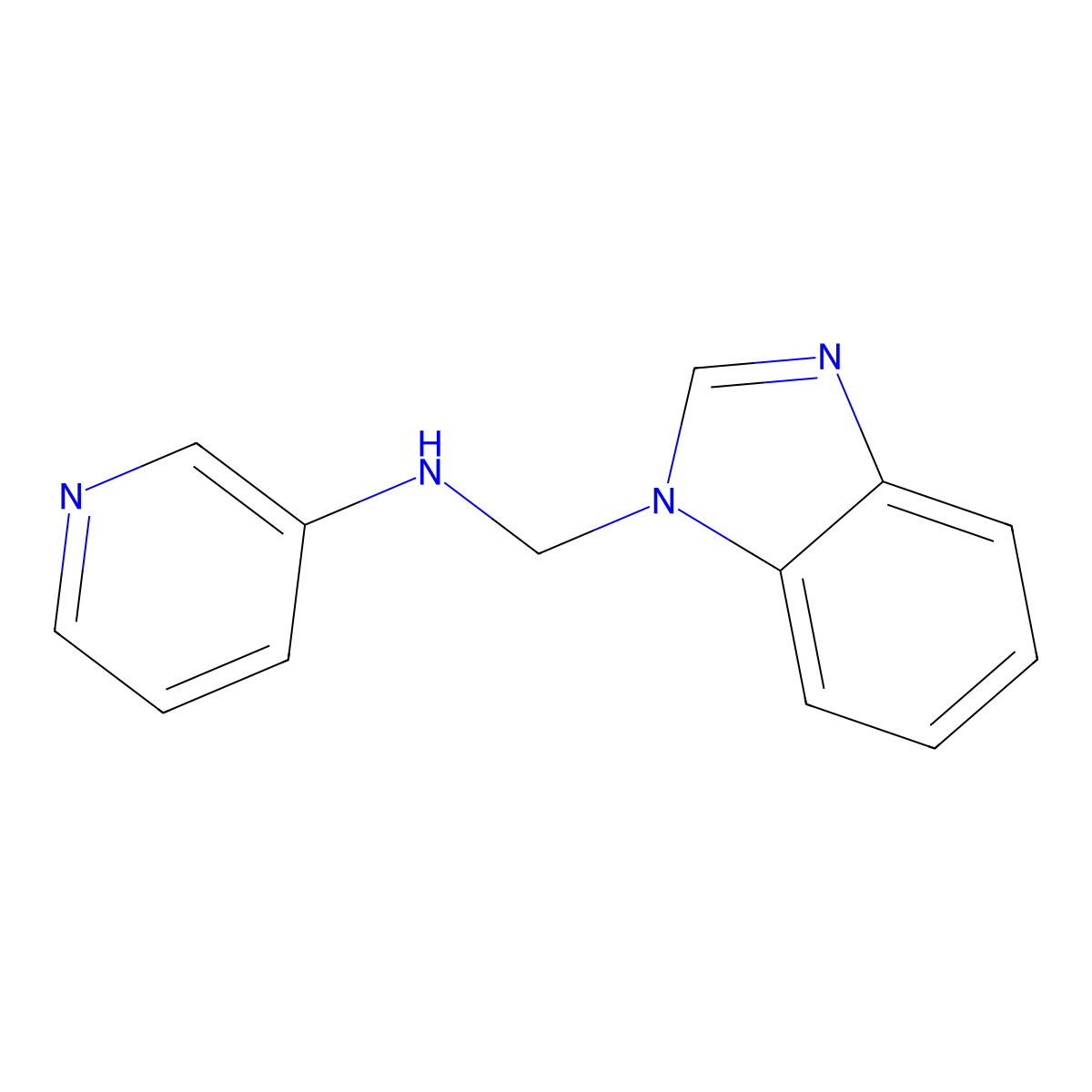 1H-Benzimidazole-1-methanamine, N-3-pyridinyl- molecular structure, CAS 155672-74-5