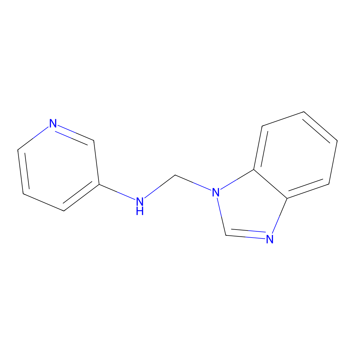 1H-Benzimidazole-1-methanamine, N-3-pyridinyl- molecular structure, CAS 155672-74-5