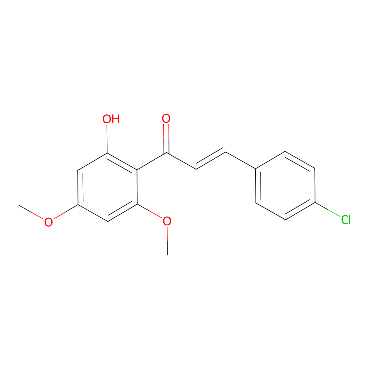 3-(4-Chlorophenyl)-1-(2-hydroxy-4,6-dimethoxyphenyl)-2-propen-1-one molecular structure, CAS 155673-98-6