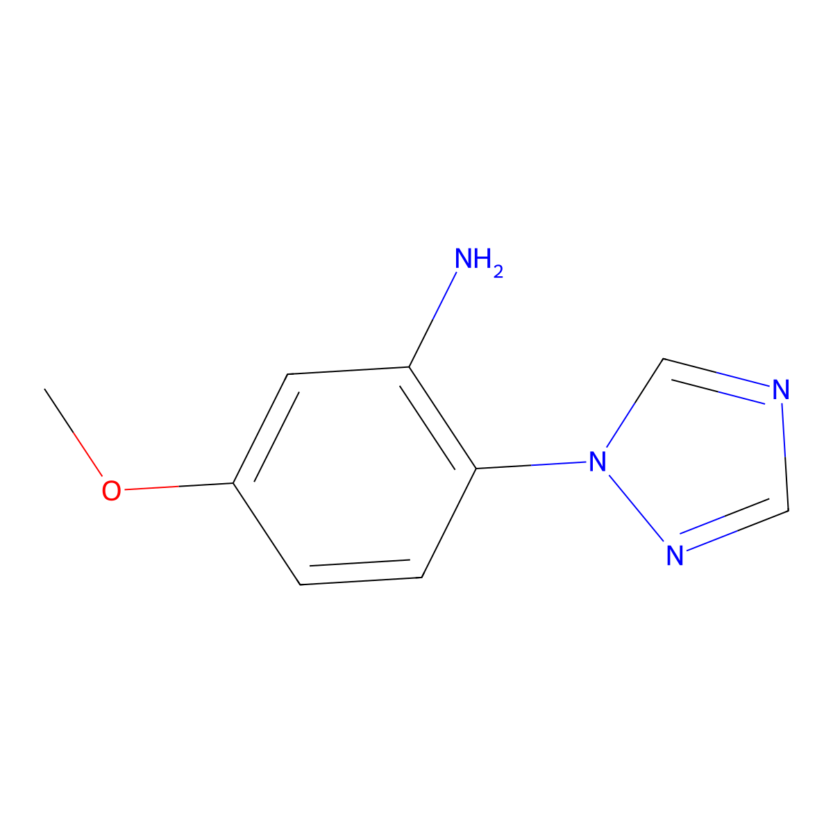 5-methoxy-2-(1H-1,2,4-triazol-1-yl)aniline molecular structure, CAS 1556731-30-6