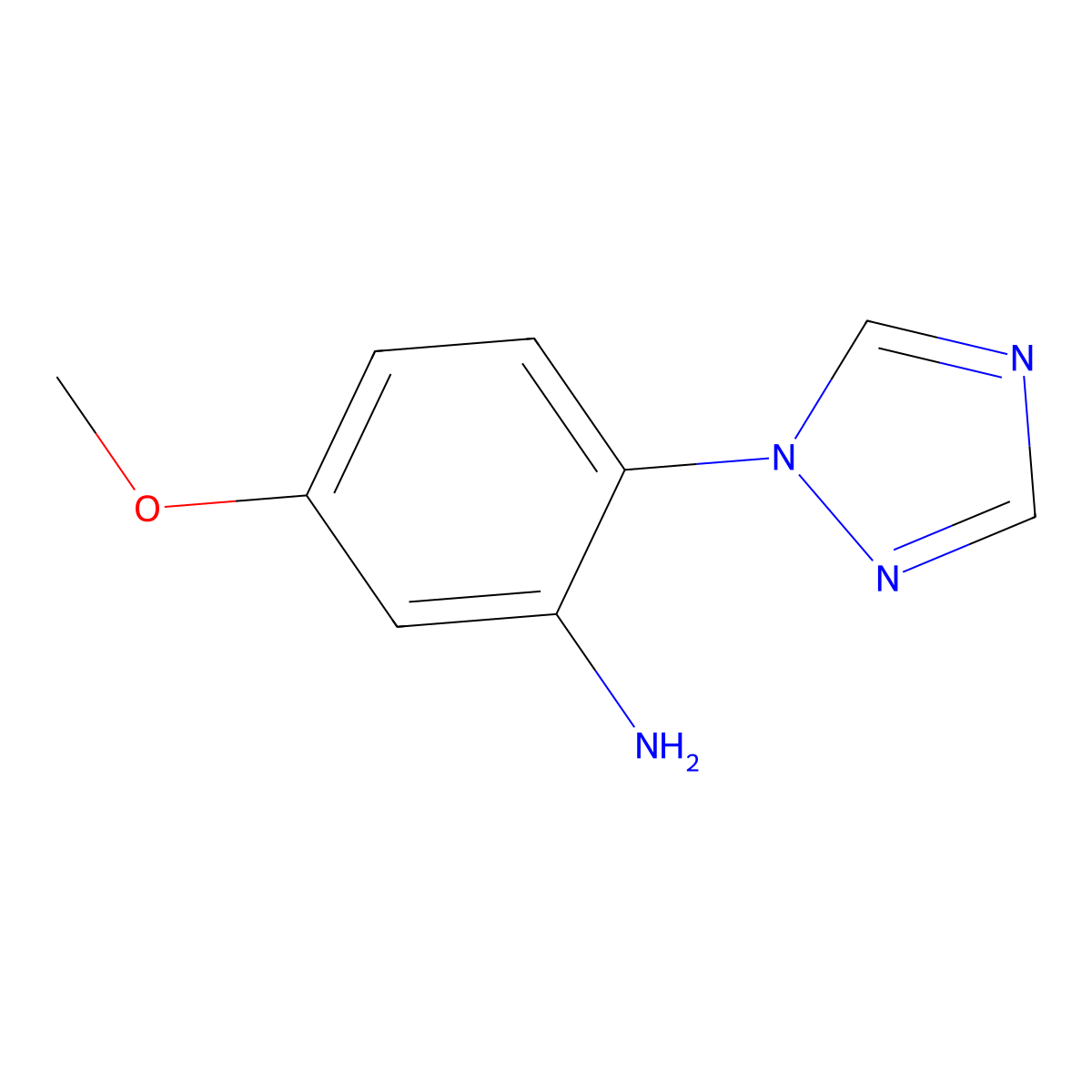 5-methoxy-2-(1H-1,2,4-triazol-1-yl)aniline molecular structure, CAS 1556731-30-6