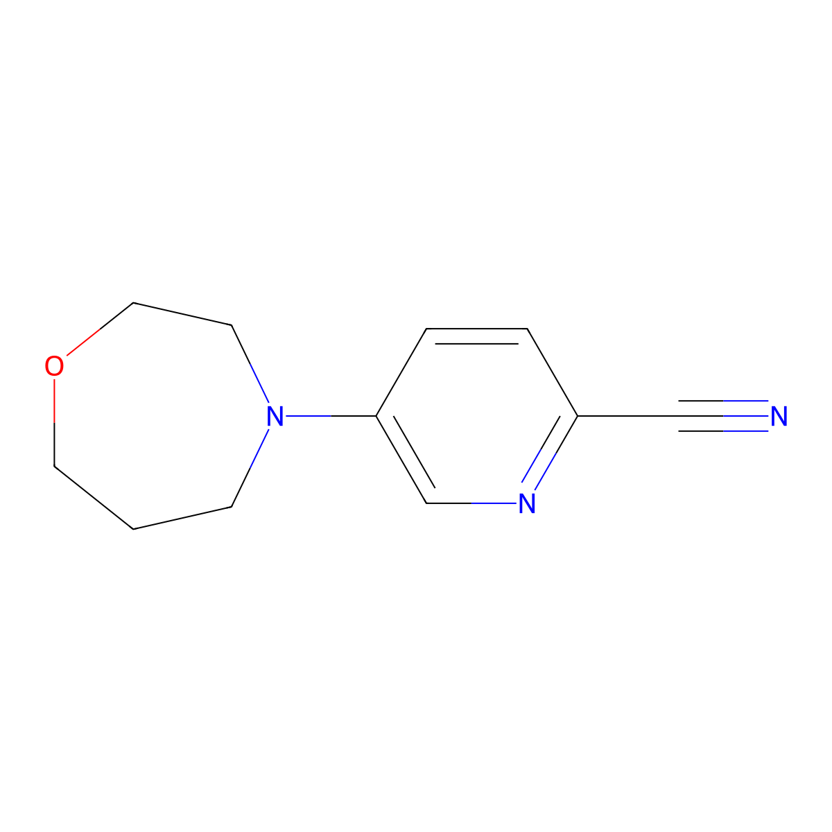 5-(1,4-Oxazepan-4-YL)pyridine-2-carbonitrile molecular structure, CAS 1556733-66-4