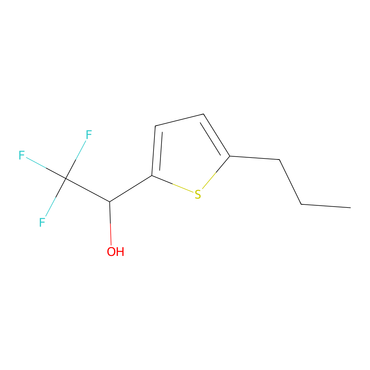 2,2,2-Trifluoro-1-(5-propylthiophen-2-yl)ethan-1-ol molecular structure, CAS 1556756-92-3