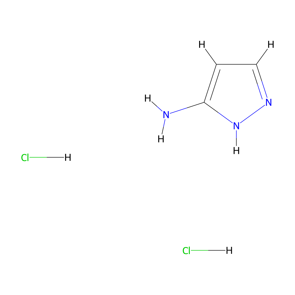 1H-Pyrazol-3-amine dihydrochloride molecular structure, CAS 1556759-46-6