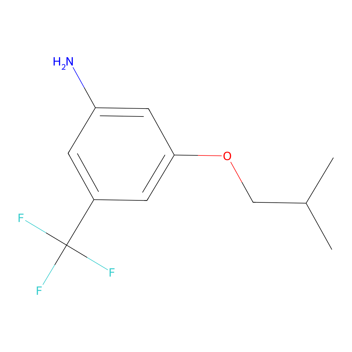 3-Isobutoxy-5-(trifluoromethyl)benzenamine molecular structure, CAS 1556770-90-1