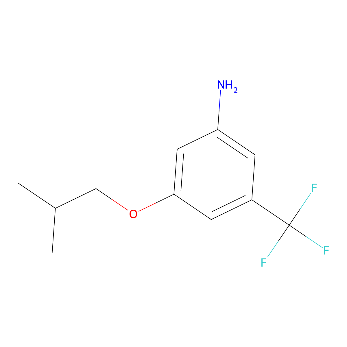 3-Isobutoxy-5-(trifluoromethyl)benzenamine molecular structure, CAS 1556770-90-1