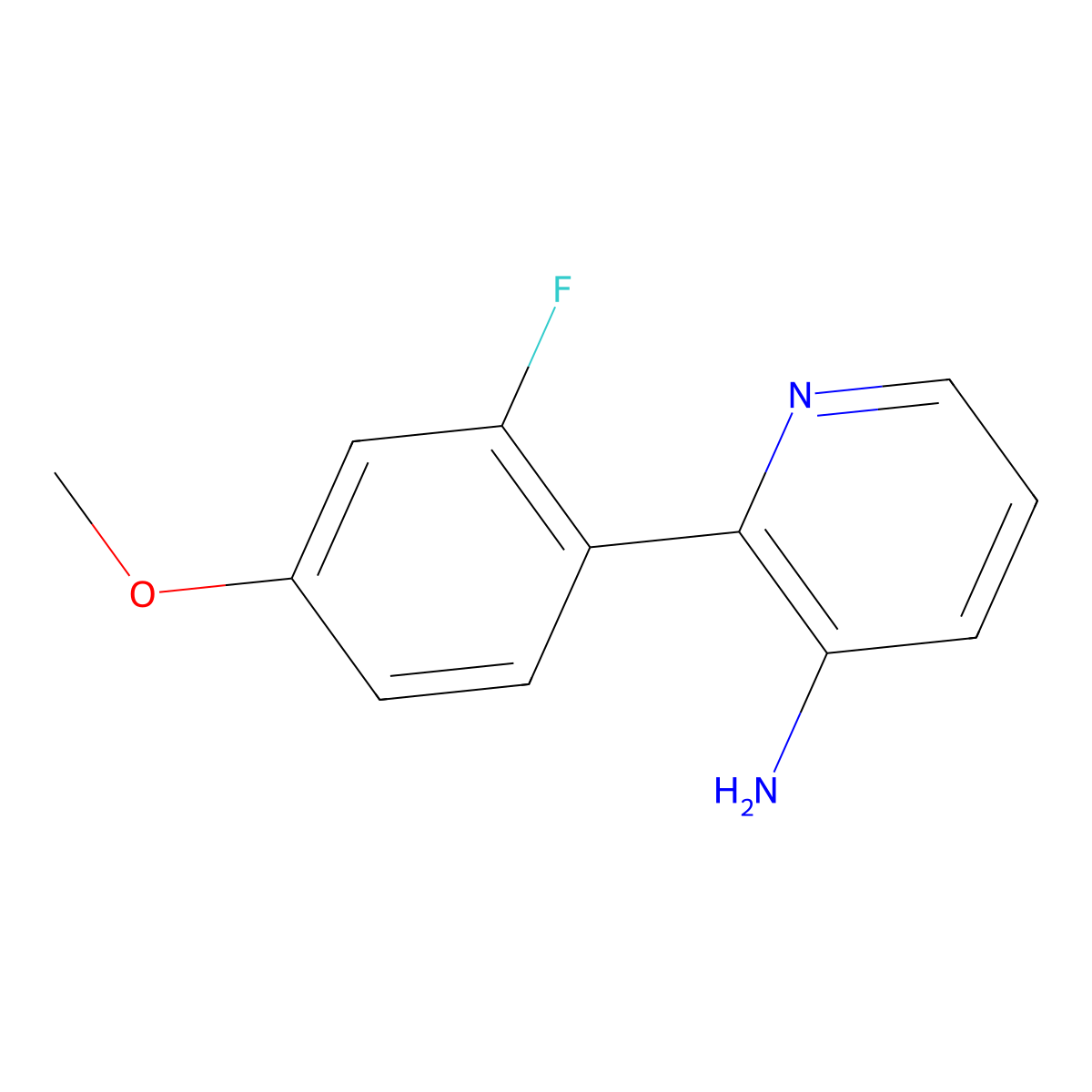 2-(2-Fluoro-4-methoxyphenyl)pyridin-3-amine molecular structure, CAS 1556776-36-3