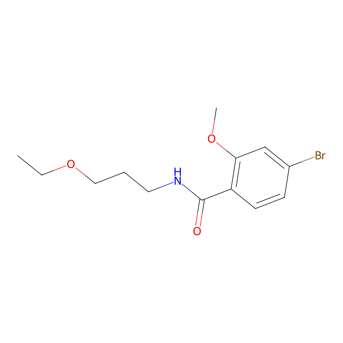 4-Bromo-N-(3-ethoxypropyl)-2-methoxybenzamide molecular structure, CAS 1556780-38-1