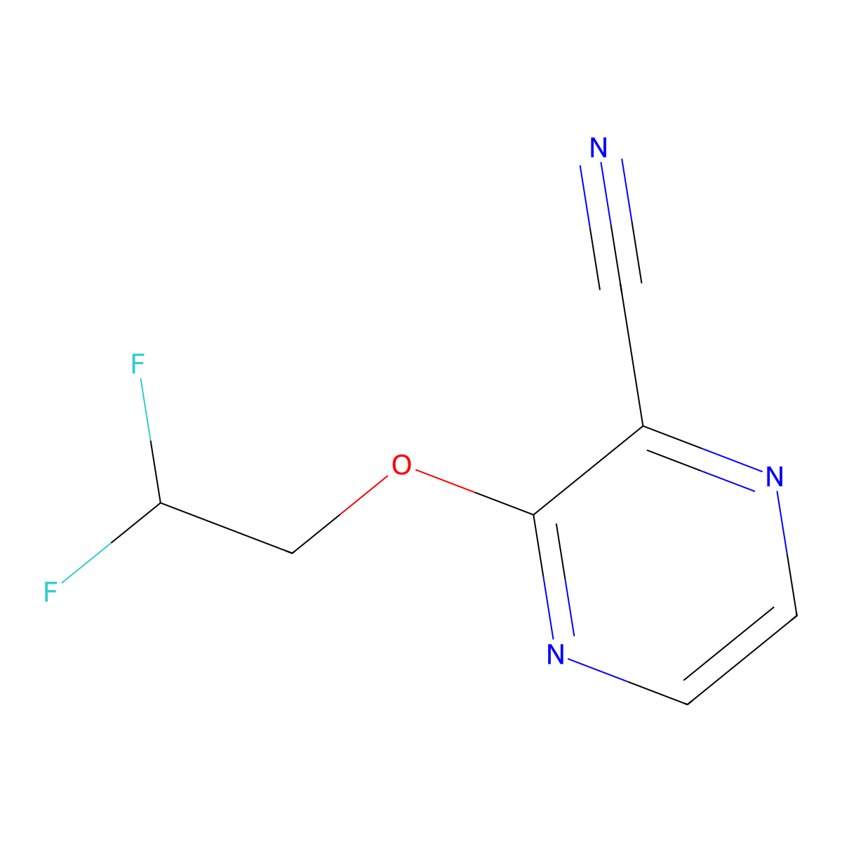 3-(2,2-Difluoroethoxy)pyrazine-2-carbonitrile molecular structure, CAS 1556787-75-7