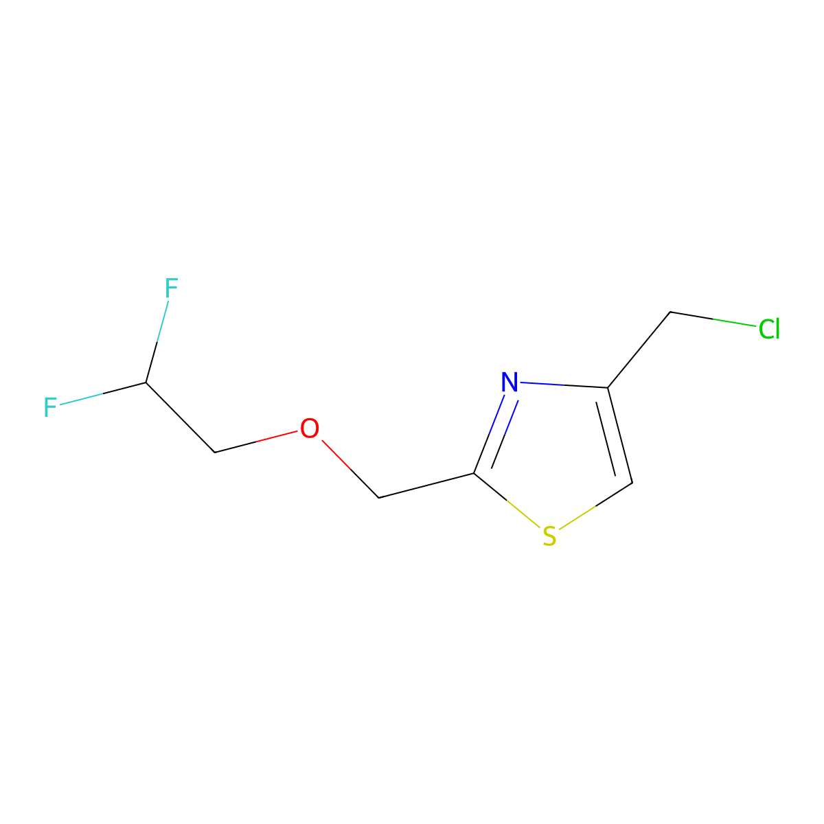 4-(Chloromethyl)-2-((2,2-difluoroethoxy)methyl)thiazole molecular structure, CAS 1556789-20-8