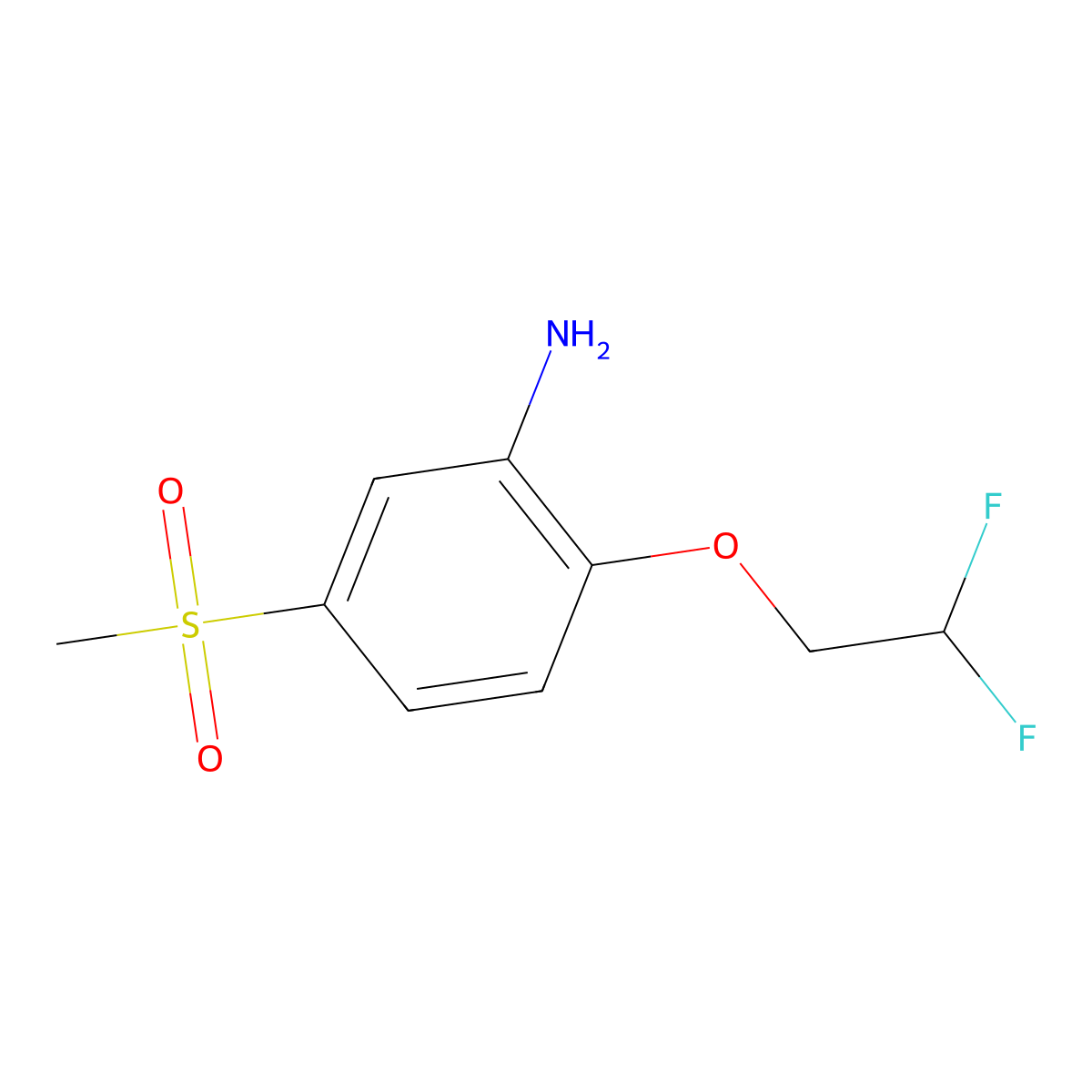 2-(2,2-Difluoroethoxy)-5-methanesulfonylaniline molecular structure, CAS 1556789-81-1