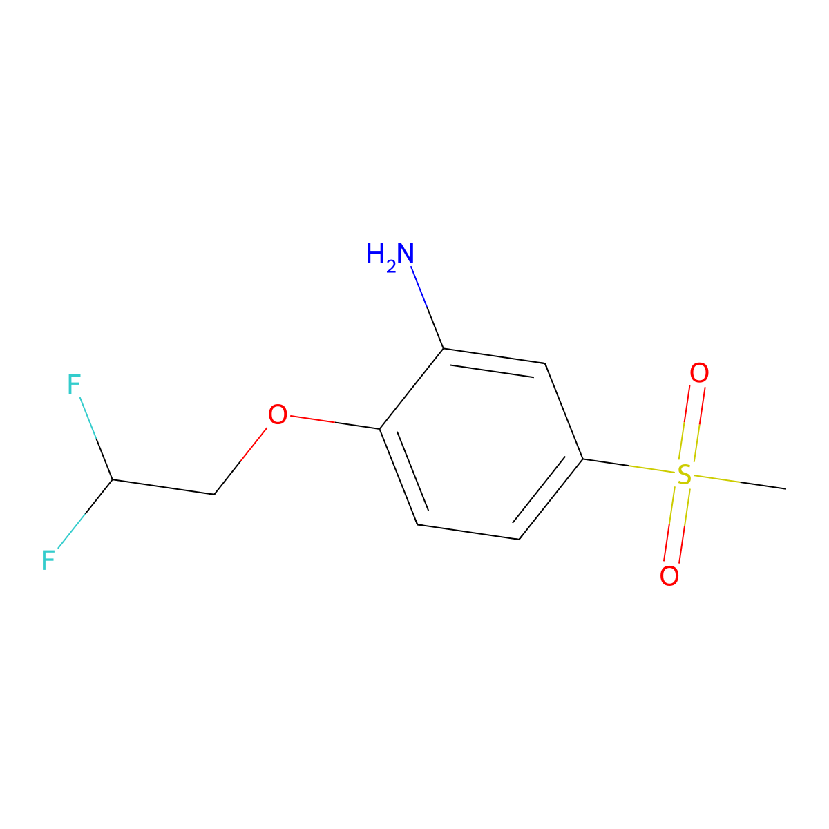 2-(2,2-Difluoroethoxy)-5-methanesulfonylaniline molecular structure, CAS 1556789-81-1