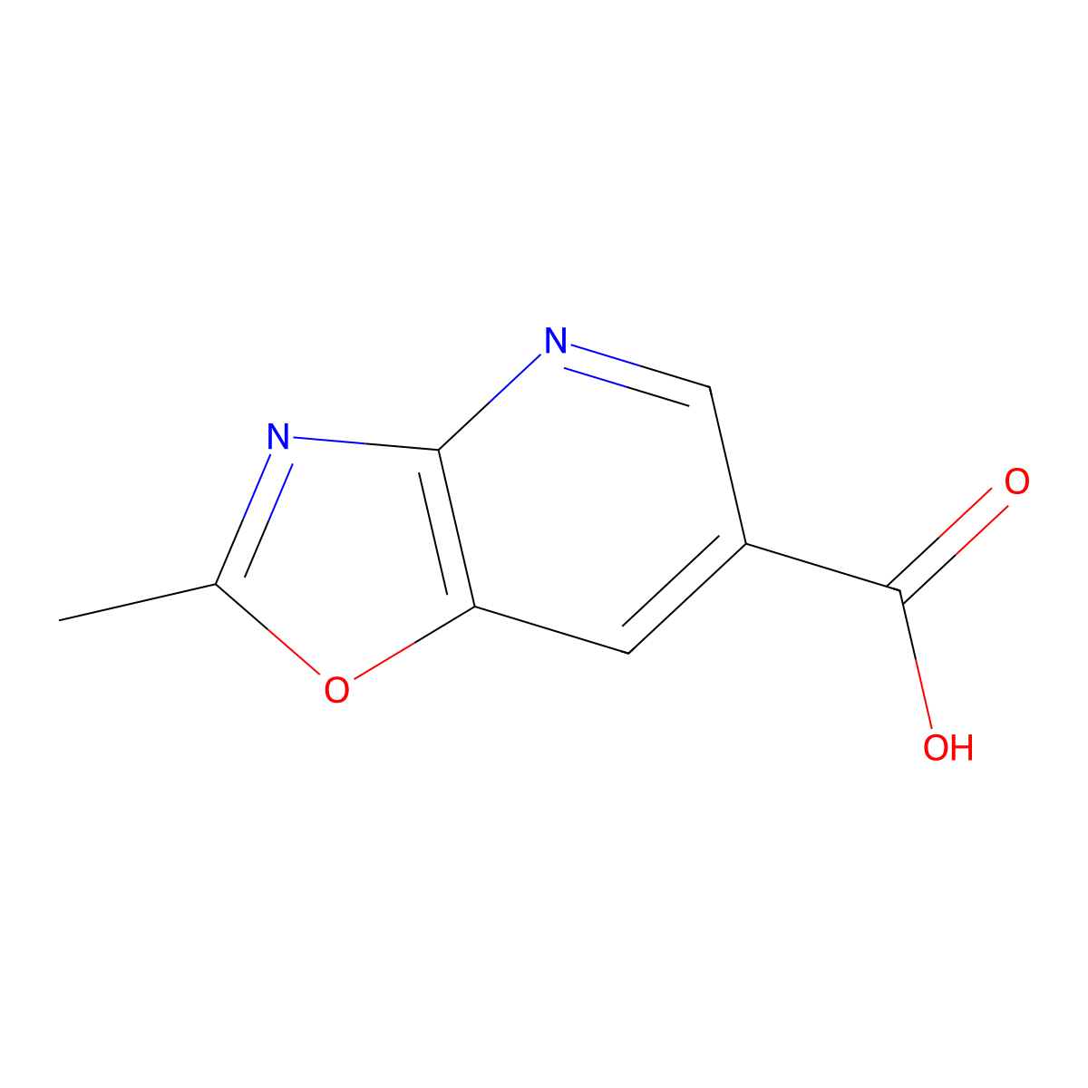 2-Methyl-[1,3]oxazolo[4,5-b]pyridine-6-carboxylic acid molecular structure, CAS 1556793-72-6