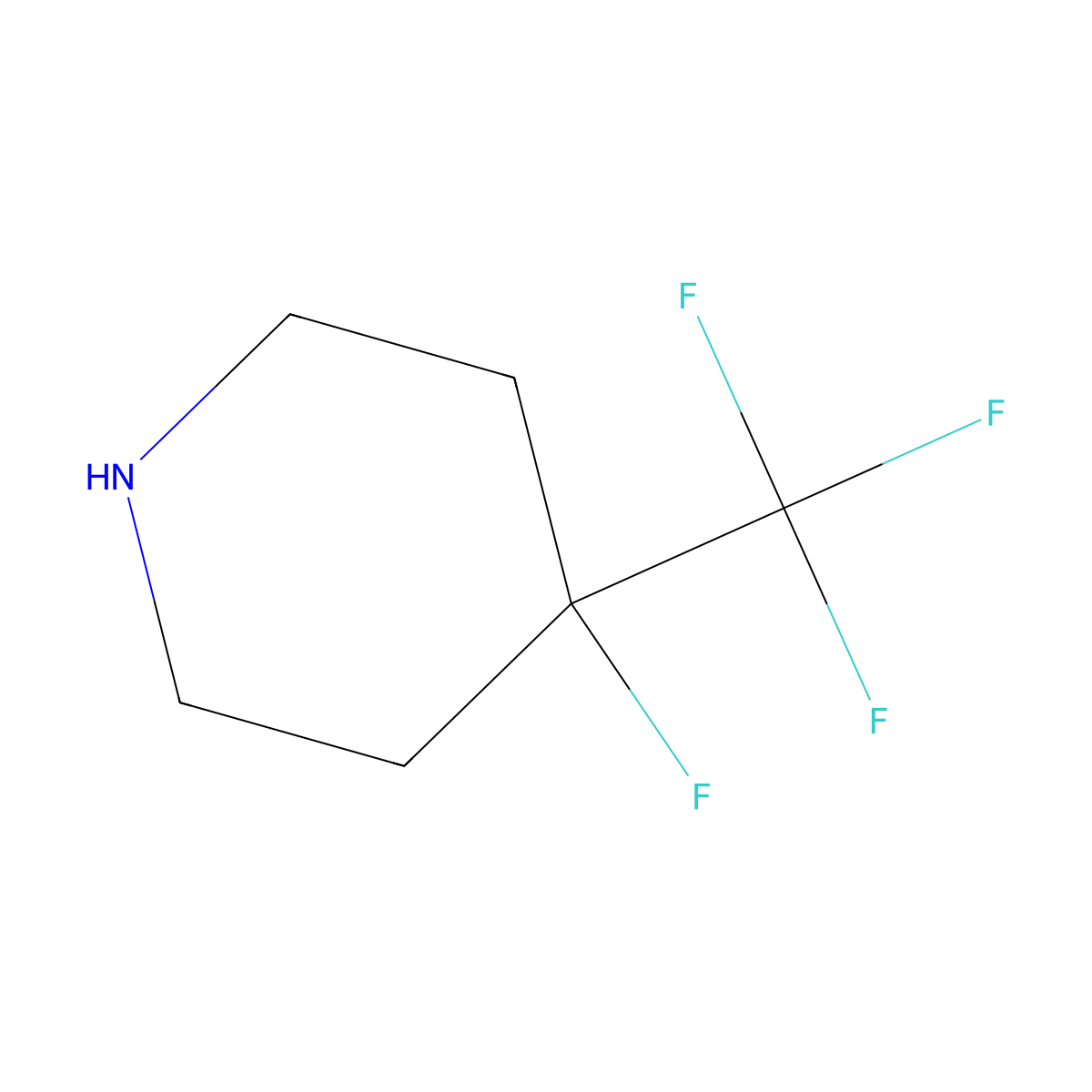 4-Fluoro-4-(trifluoromethyl)piperidine molecular structure, CAS 1556809-89-2