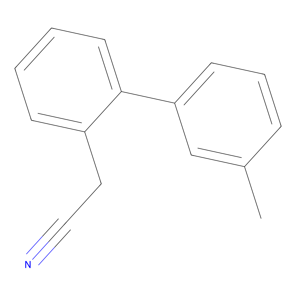 2-(3'-Methyl-[1,1'-biphenyl]-2-yl)acetonitrile molecular structure, CAS 1556811-25-6
