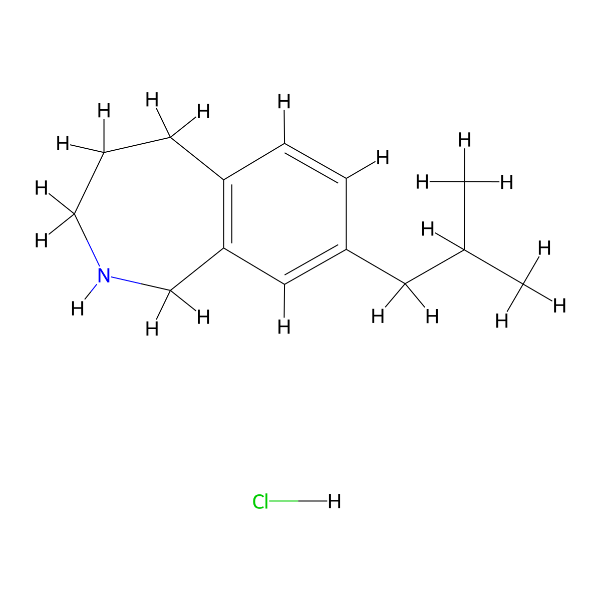 8-(2-methylpropyl)-2,3,4,5-tetrahydro-1H-2-benzazepine hydrochloride molecular structure, CAS 1556863-49-0