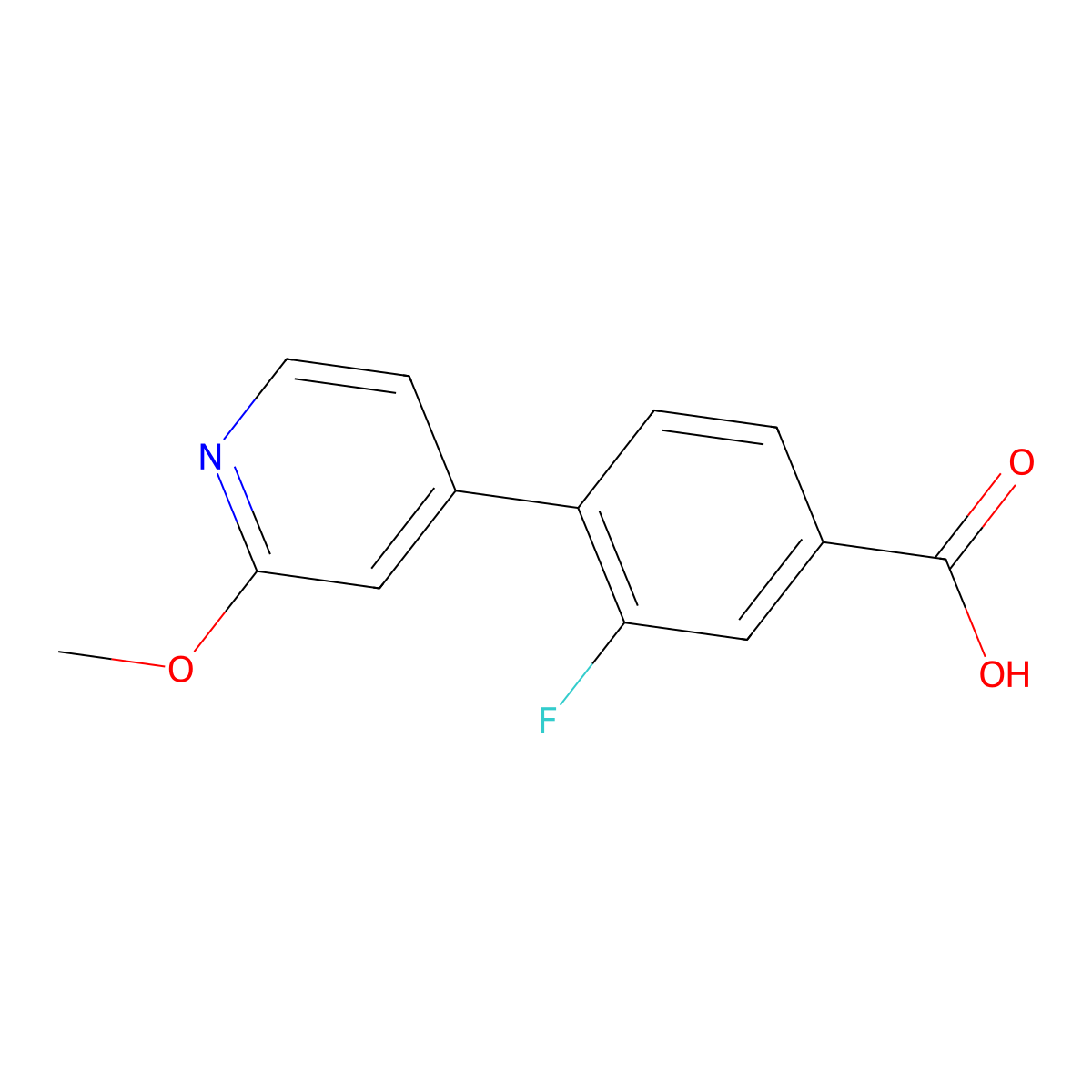 3-Fluoro-4-(2-methoxy-4-pyridinyl)benzoic acid molecular structure, CAS 1556865-29-2