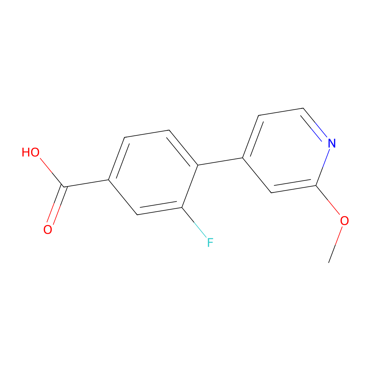 3-Fluoro-4-(2-methoxy-4-pyridinyl)benzoic acid molecular structure, CAS 1556865-29-2