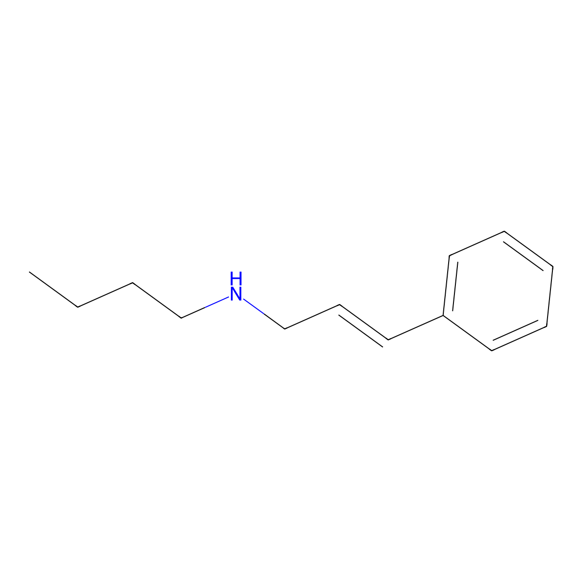 N-butyl-N-cinnamylamine molecular structure, CAS 155687-67-5
