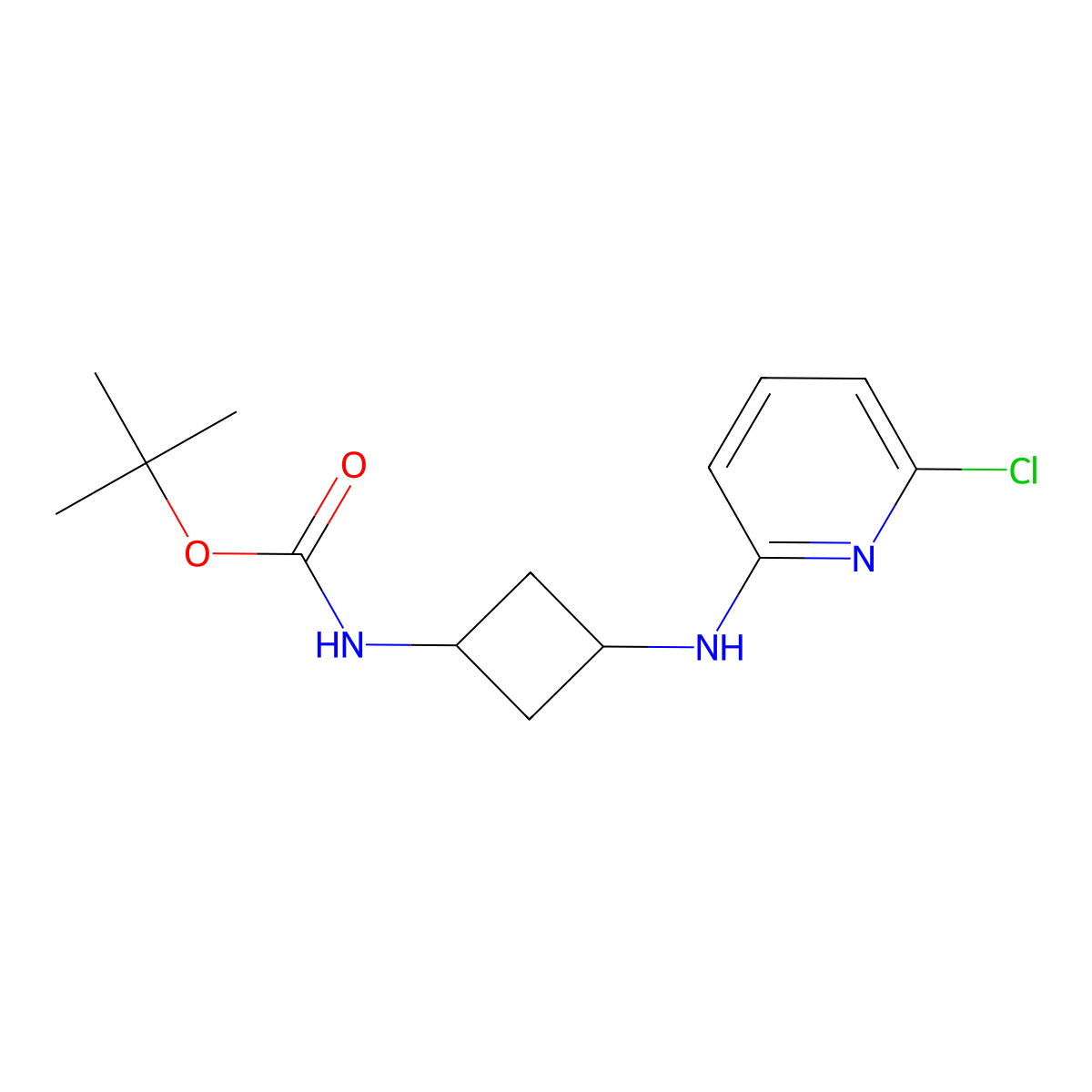 Tert-butyl (3-((6-chloropyridin-2-yl)amino)cyclobutyl)carbamate molecular structure, CAS 1556882-01-9