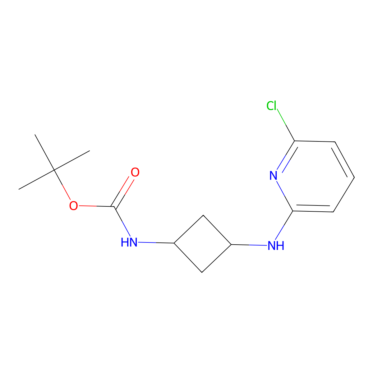 Tert-butyl (3-((6-chloropyridin-2-yl)amino)cyclobutyl)carbamate molecular structure, CAS 1556882-01-9
