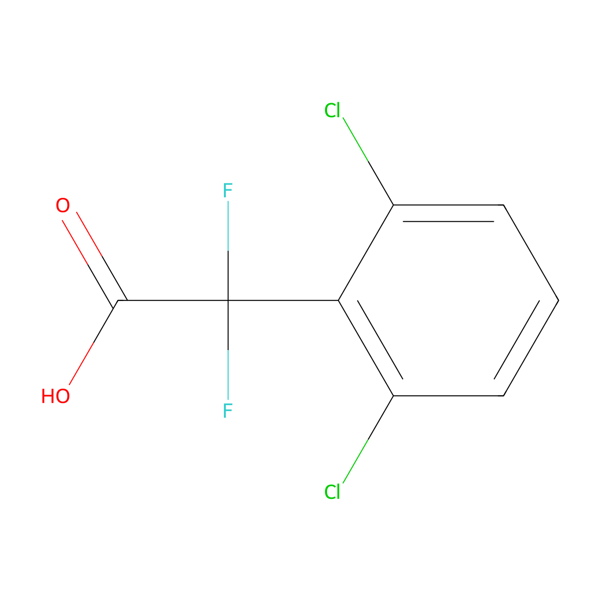 2-(2,6-Dichlorophenyl)-2,2-difluoroacetic acid molecular structure, CAS 1556884-64-0