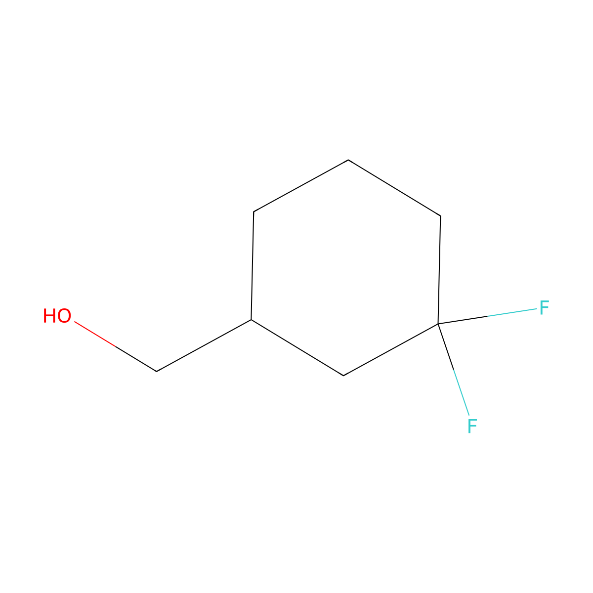 (3,3-Difluorocyclohexyl)methanol molecular structure, CAS 1556901-52-0