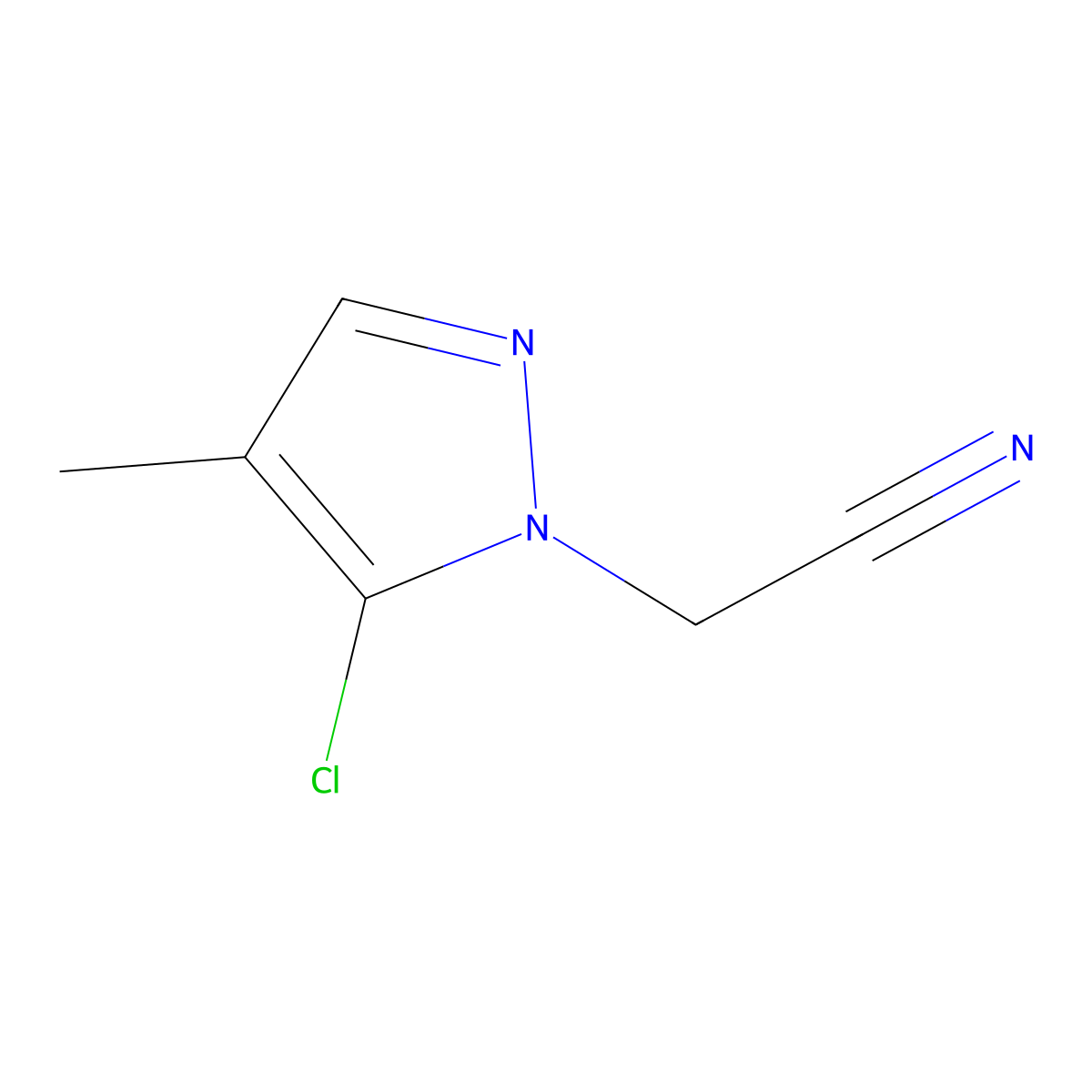 2-(5-Chloro-4-methyl-pyrazol-1-YL)acetonitrile molecular structure, CAS 1556902-47-6
