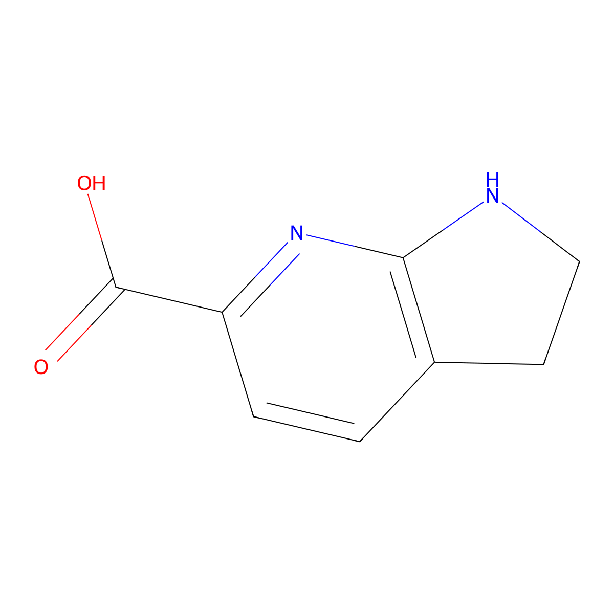 2,3-Dihydro-1H-pyrrolo[2,3-b]pyridine-6-carboxylic acid molecular structure, CAS 1556963-73-5