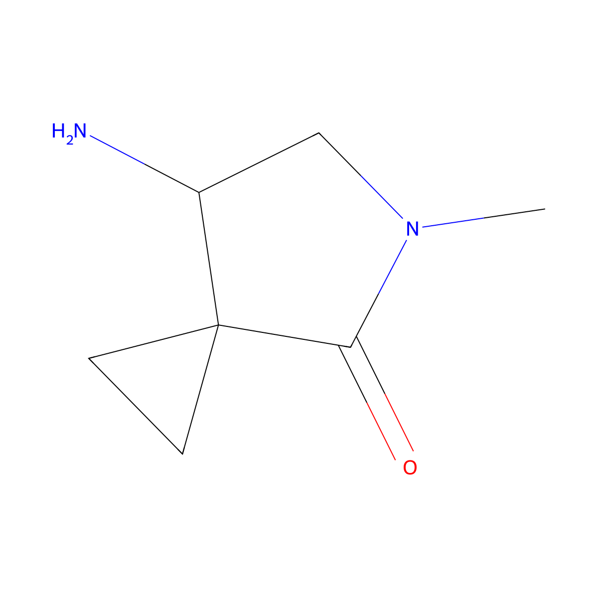 7-Amino-5-methyl-5-azaspiro[2.4]heptan-4-one molecular structure, CAS 1556971-17-5