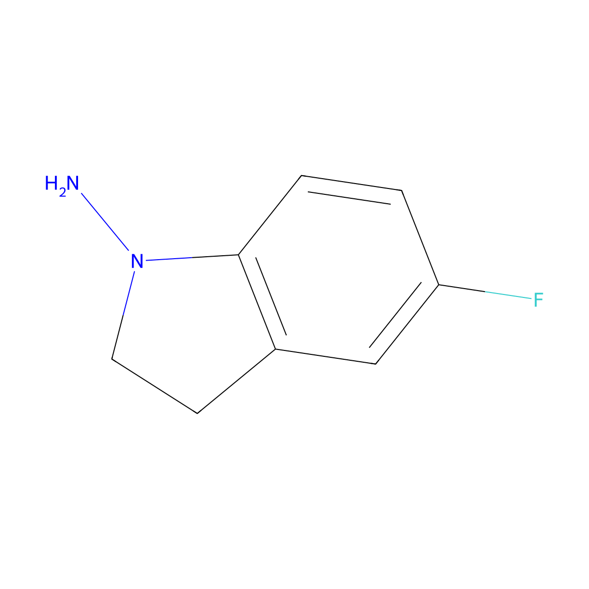 5-fluoro-2,3-dihydro-1H-indol-1-amine molecular structure, CAS 1556975-17-7