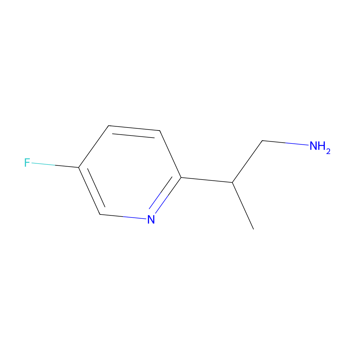 2-(5-Fluoropyridin-2-yl)propan-1-amine molecular structure, CAS 1556983-00-6