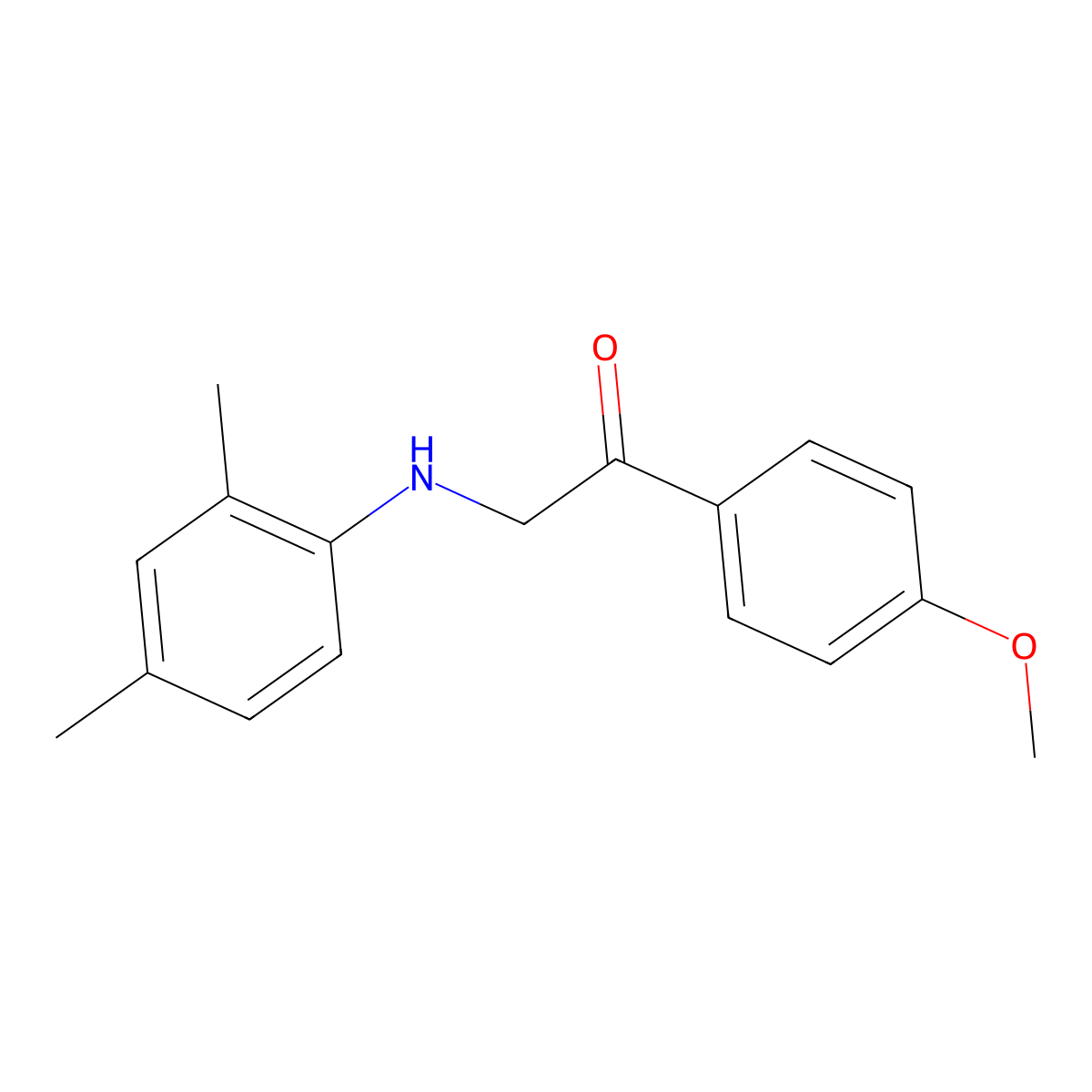 2-((2,4-Dimethylphenyl)amino)-1-(4-methoxyphenyl)ethanone molecular structure, CAS 155699-64-2