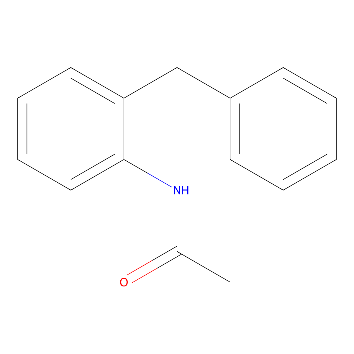 N-(2-benzylphenyl)acetamide molecular structure, CAS 1557-50-2