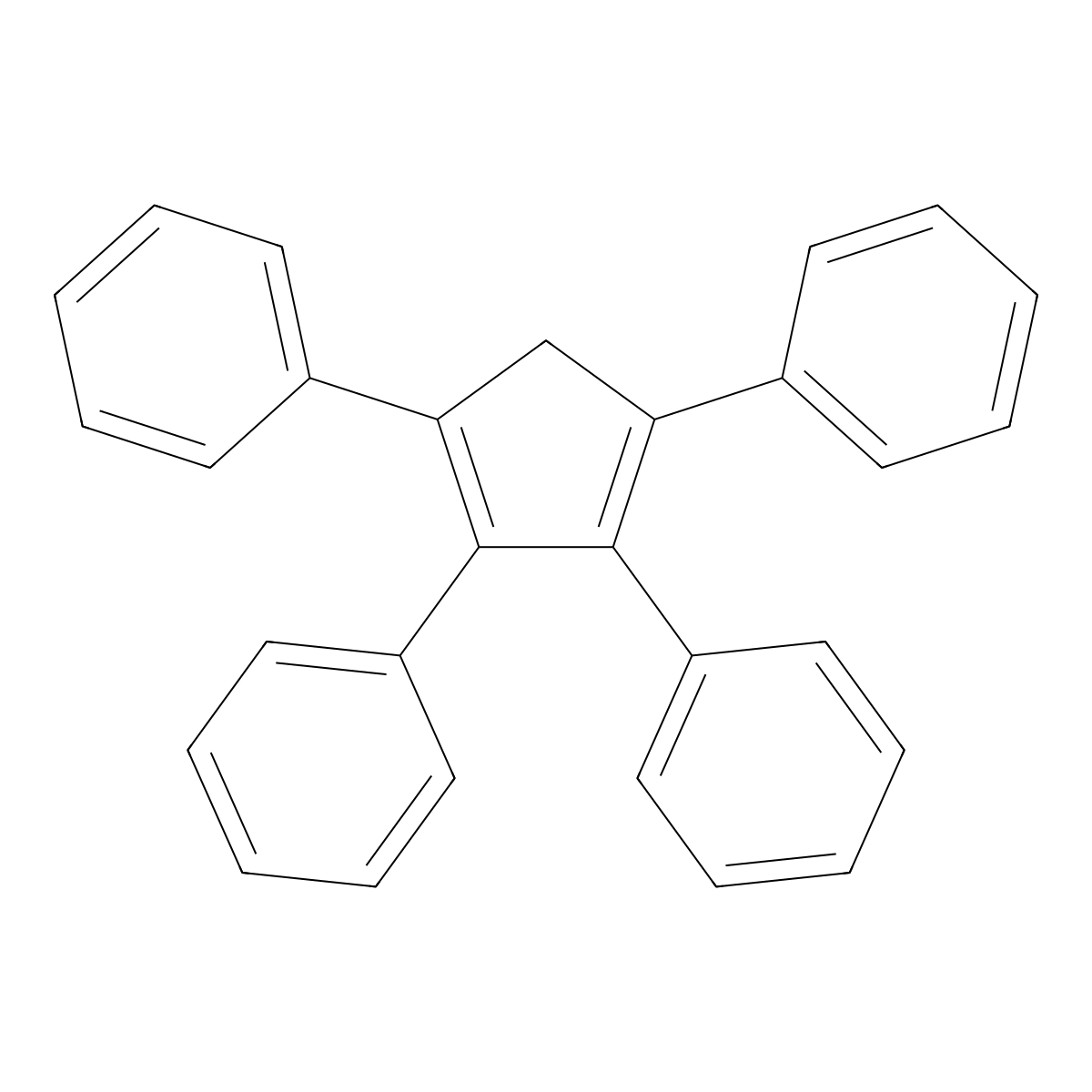 1,2,3,4-Tetraphenylcyclopenta-1,3-diene molecular structure, CAS 15570-45-3