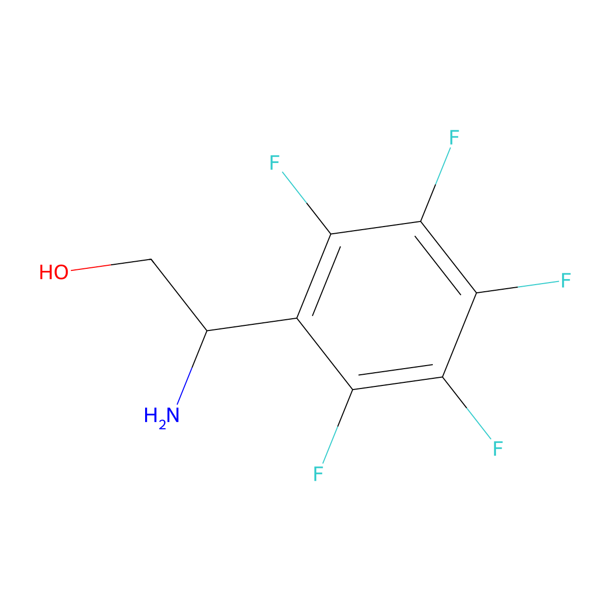 (2S)-2-amino-2-(pentafluorophenyl)ethan-1-ol molecular structure, CAS 155701-00-1