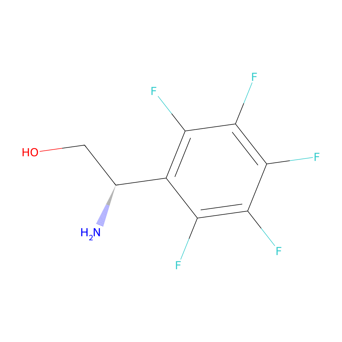 (2S)-2-amino-2-(pentafluorophenyl)ethan-1-ol molecular structure, CAS 155701-00-1