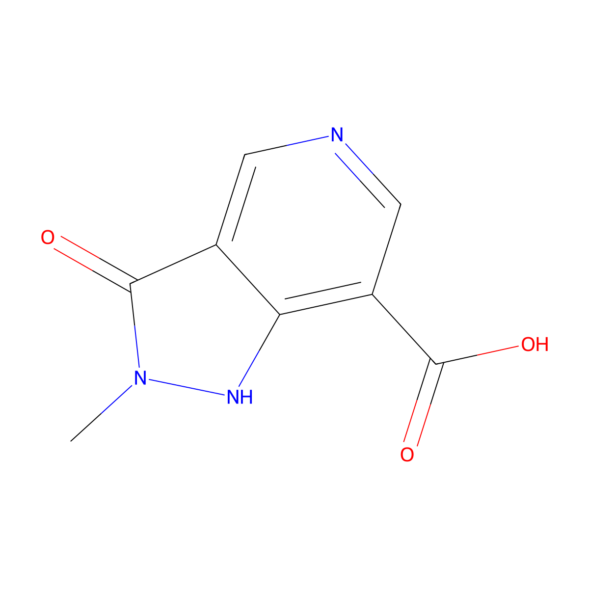 2-methyl-3-oxo-2,3-dihydro-1H-pyrazolo[4,3-c]pyridine-7-carboxylic acid molecular structure, CAS 1557011-04-7