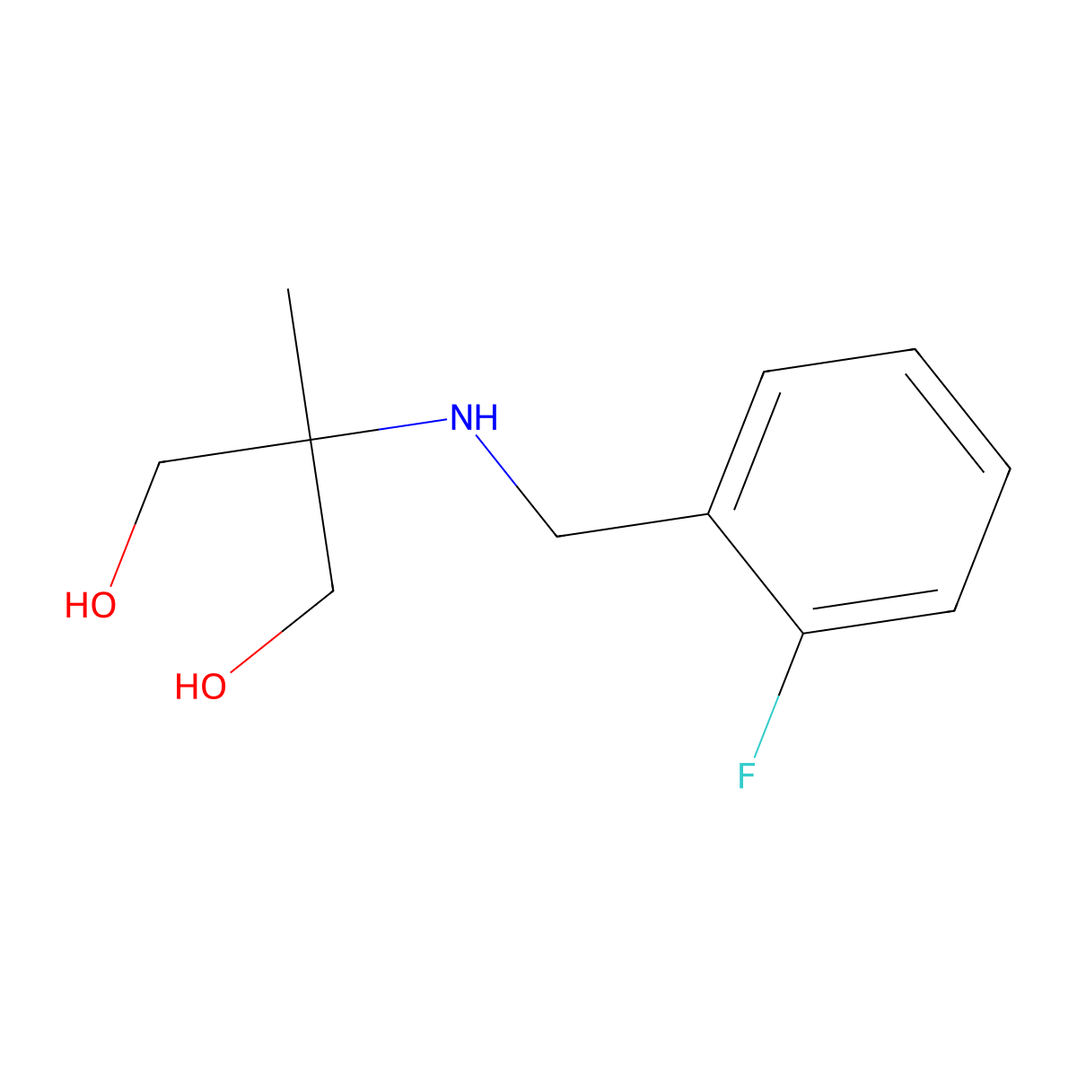 2-{[(2-Fluorophenyl)methyl]amino}-2-methylpropane-1,3-diol molecular structure, CAS 1557013-64-5
