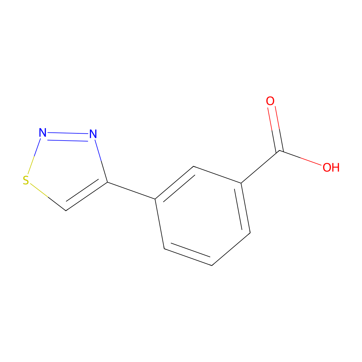 3-(1,2,3-Thiadiazol-4-yl)benzoic acid molecular structure, CAS 1557017-07-8