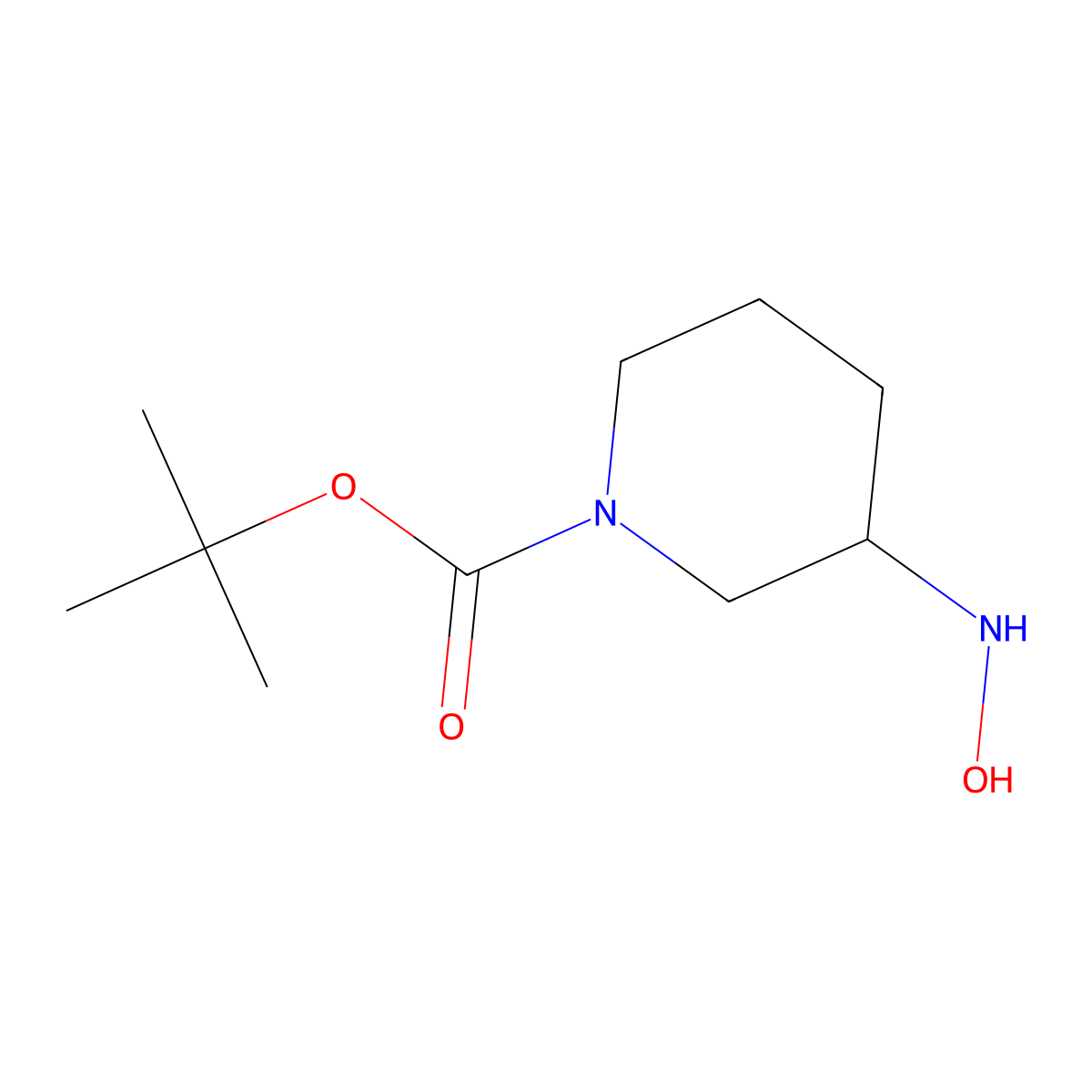 Tert-butyl 3-(hydroxyamino)piperidine-1-carboxylate molecular structure, CAS 1557017-72-7