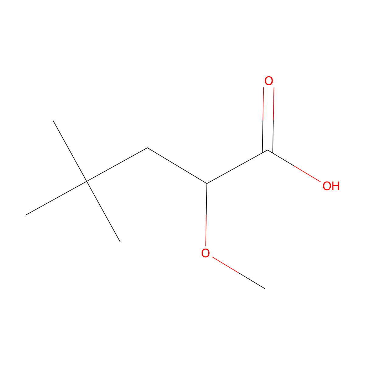 2-Methoxy-4,4-dimethylpentanoic acid molecular structure, CAS 1557017-76-1