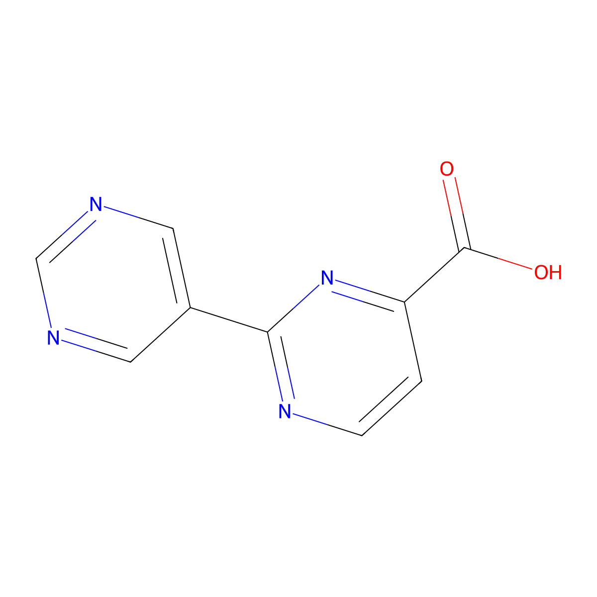 2-(Pyrimidin-5-yl)pyrimidine-4-carboxylic acid molecular structure, CAS 1557023-06-9